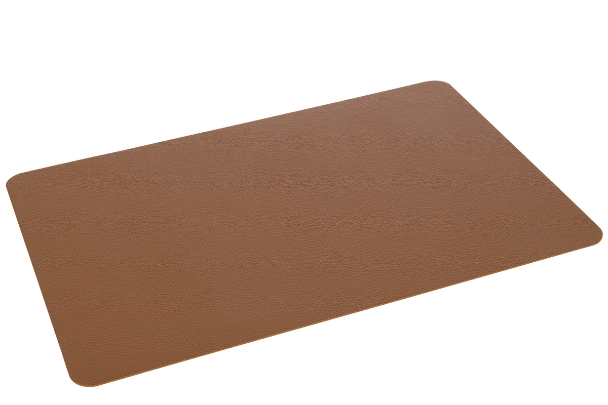 J-Line placemat Rechthoek - kunststof - cognac - 6 stuks