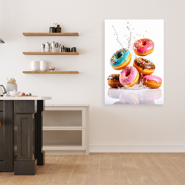 Obraz do kuchni jadalni, Donuty Pączki słodycze 20x30