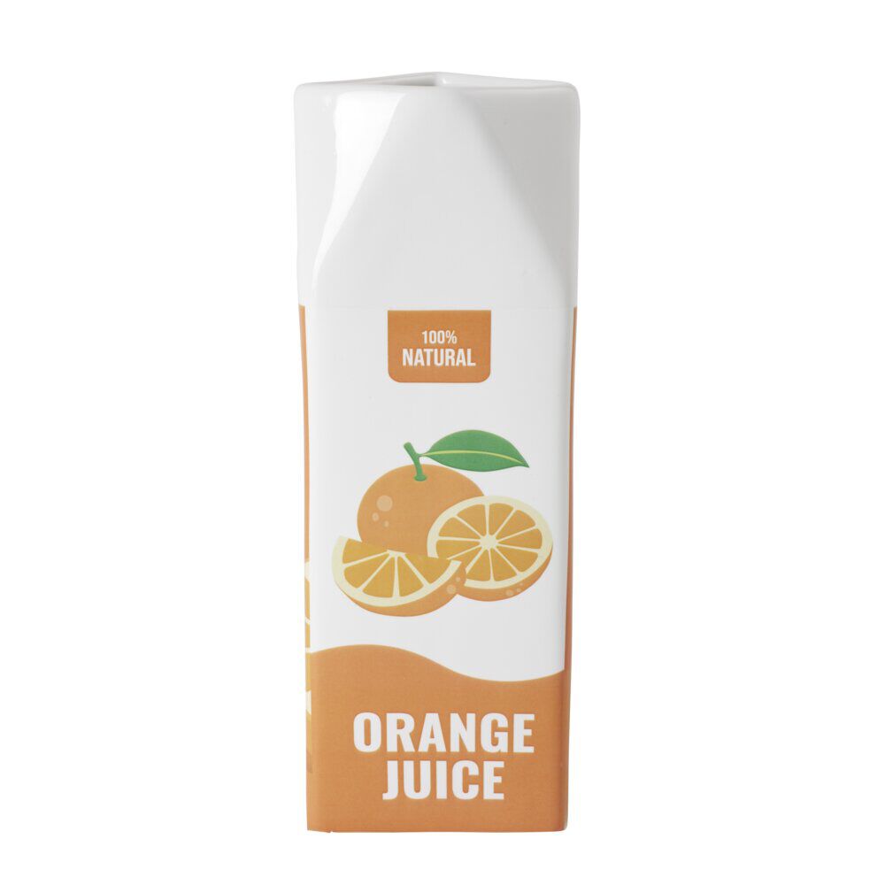Vase céramique forme brique jus d'orange Orange Juice 7x7xH21cm