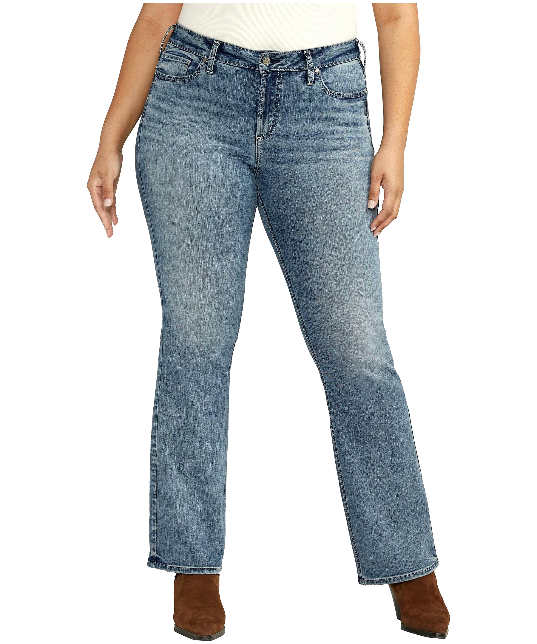 Silver Women's Suki Mid Rise Curvy Fit Slim Leg Bootcut Jeans