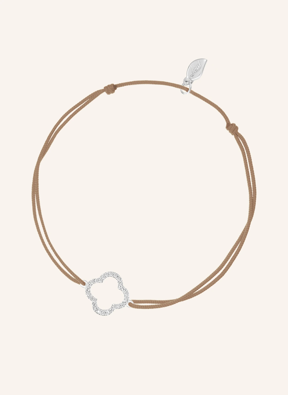 Leaf Freundschaftsarmband CLOVER aus 18 Karat Weißgold mit Diamanten