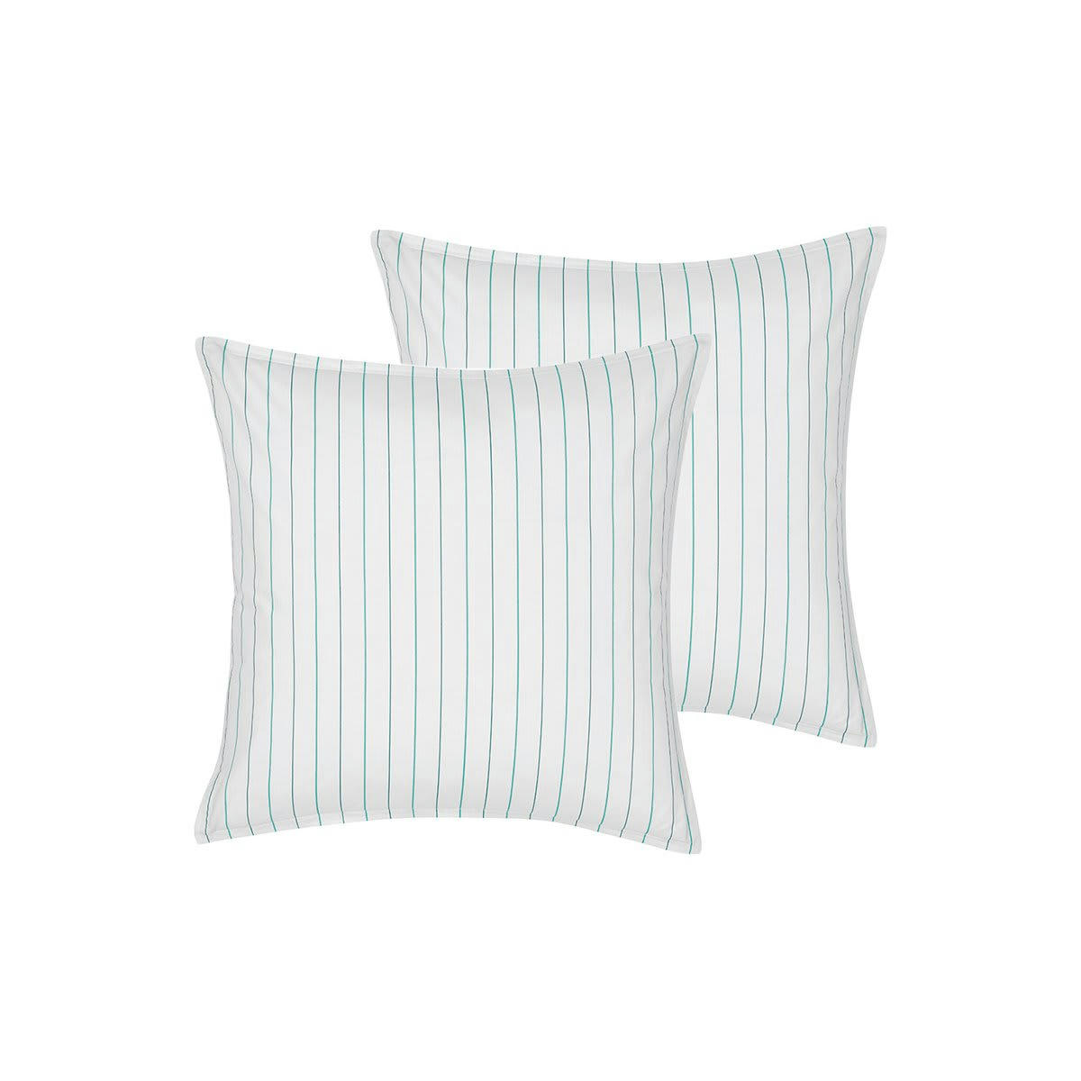 HOSSEGOR - 2 taies d'oreillers en percale de coton  petrol 65x65 cm