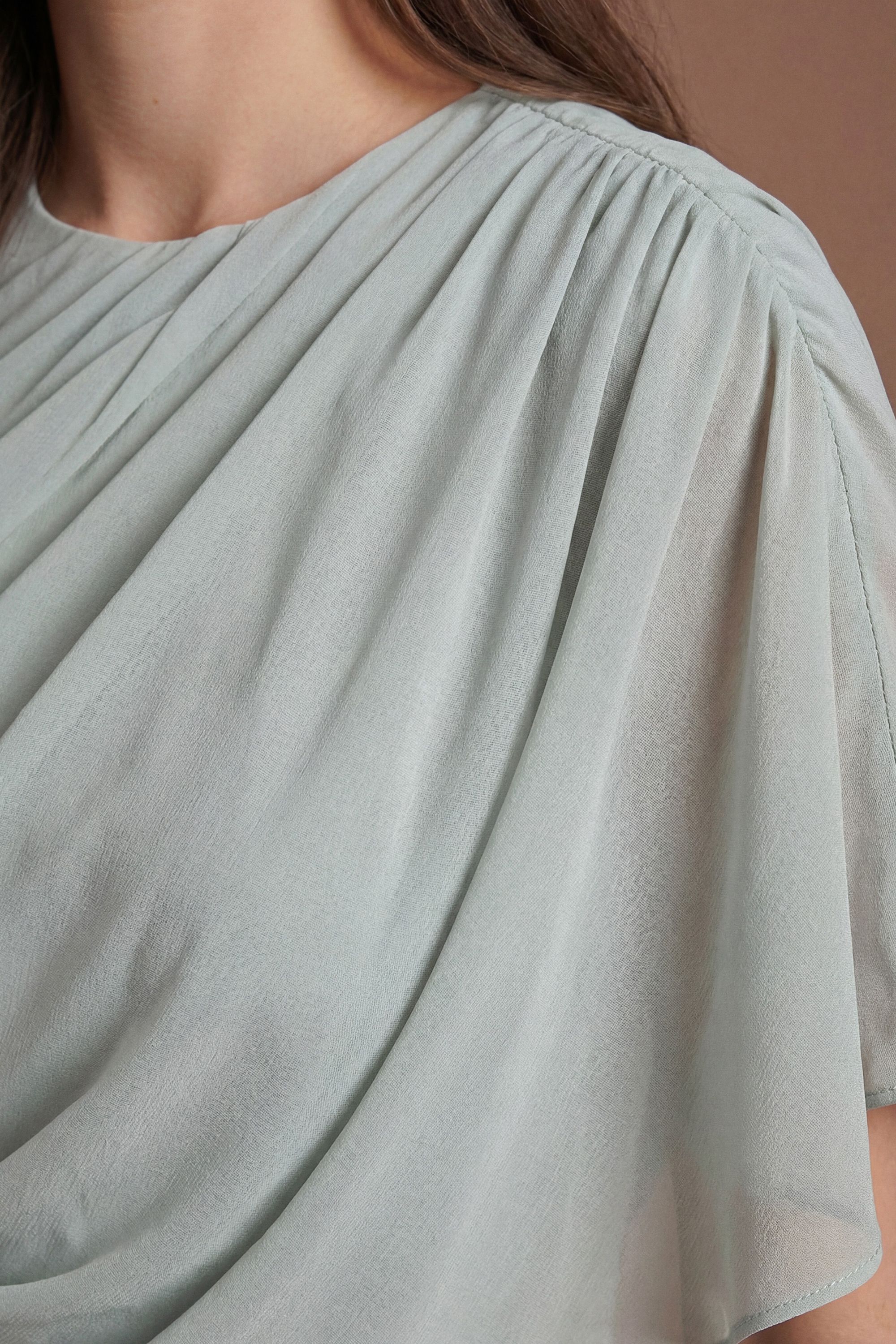 Coast Twist Cape Sleeve Contour Collective Bridesmaid Dress