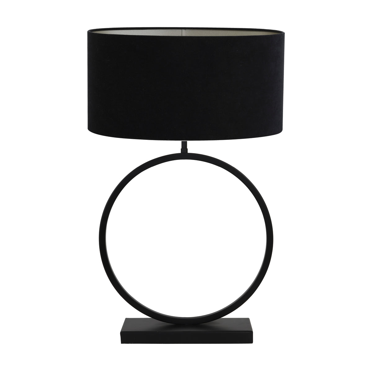 Light & Living tafellamp Liva/Velours ovaal - zwart, zwart - 45x21x70.5cm