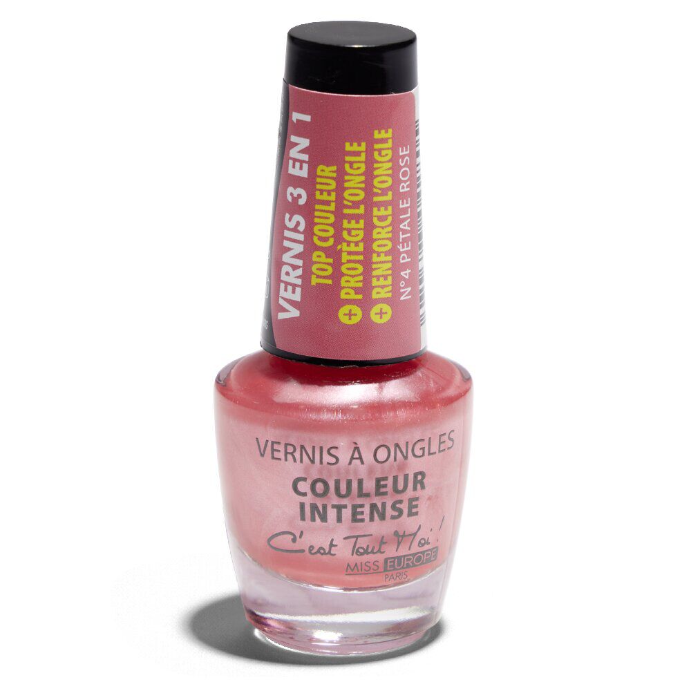 Vernis à ongles 3en1 couleur/protection/renforcement N°04 rose