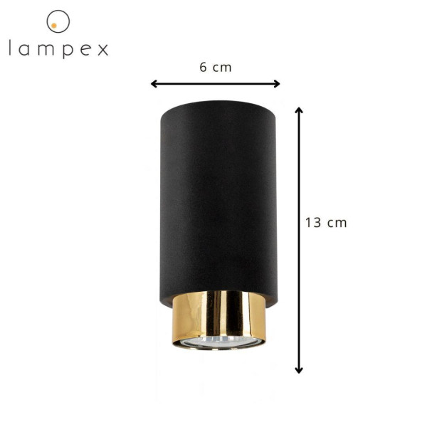 Spot sufitowy czarno-złoty Glori 1xG9x40W wym: 13x6x6 cm Lampex