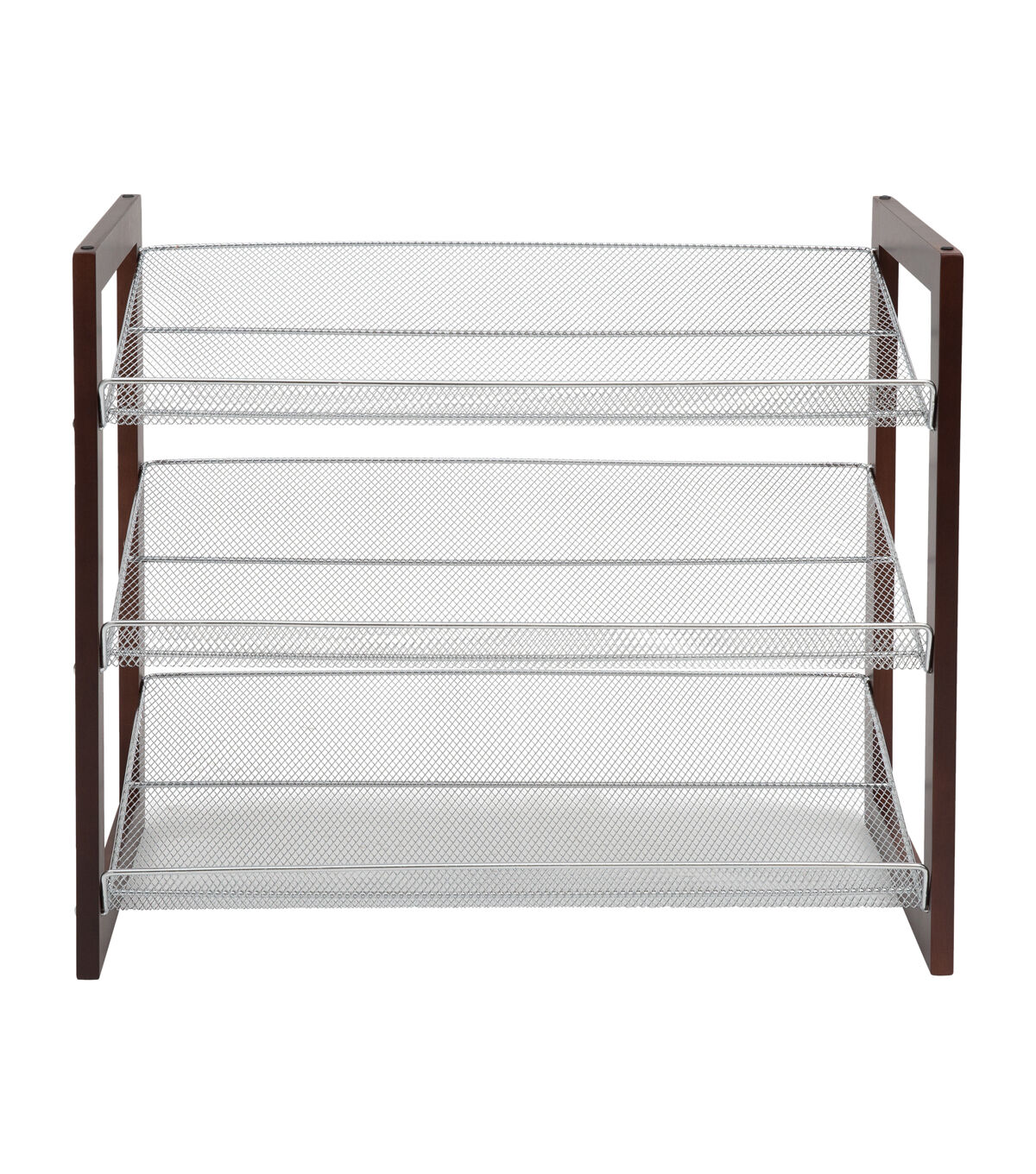 Organize It All 25 Espresso 3 Tier Mesh Shelf Shoe Rack