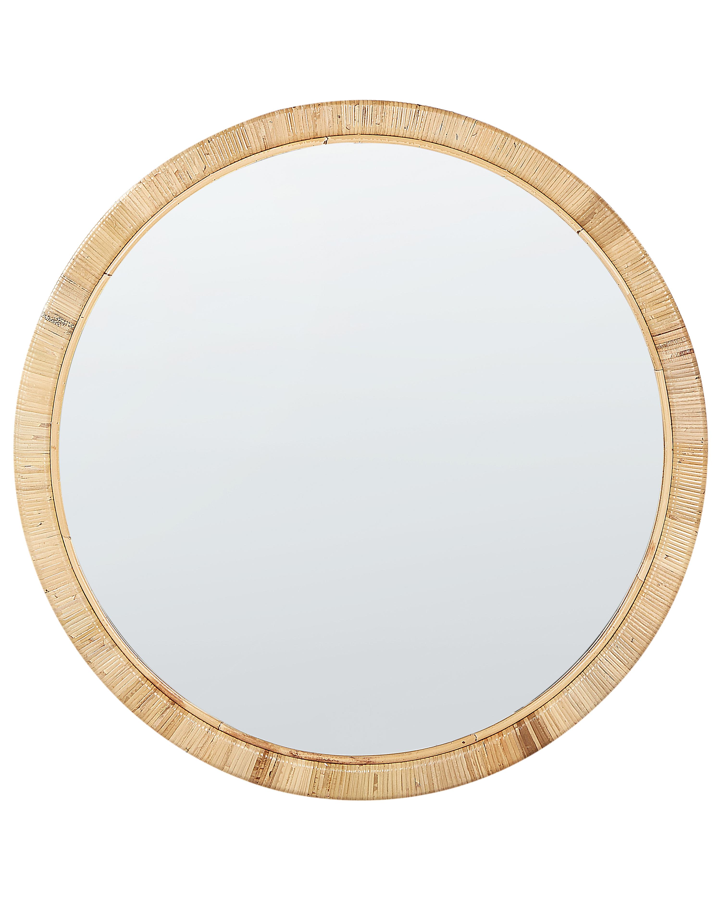 Wall Mirror ANLEZY 80 cm 80 cm Rattan Natural