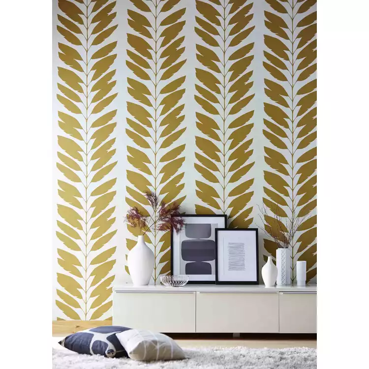 Scion Giant Yellow Tropical Leaves Wallpaper