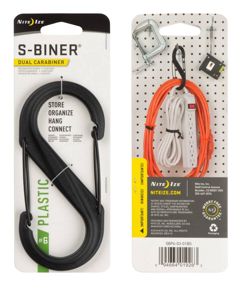 Nite Ize S-Biner #6 Dual Plastic Wiregate S-Carabiner Clip For Storage & Organization