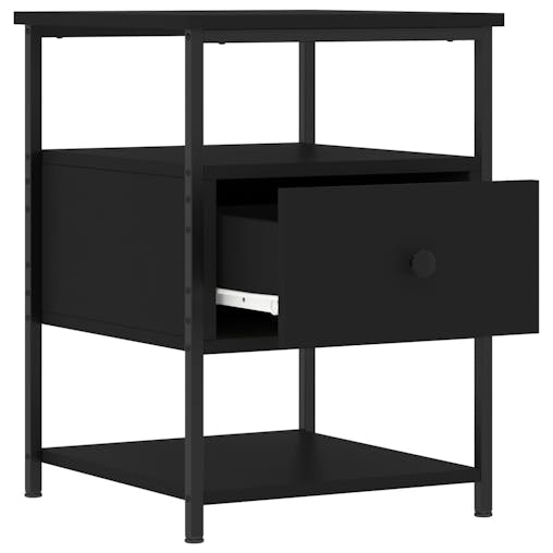 NNEVL Bedside Cabinet Black 40x42x56 cm Engineered Wood