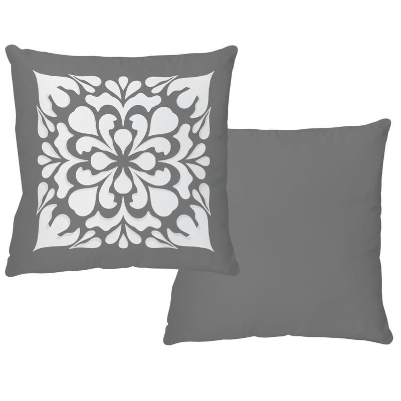 VÉGÉO - Coussin 40x40cm Gris Art Déco