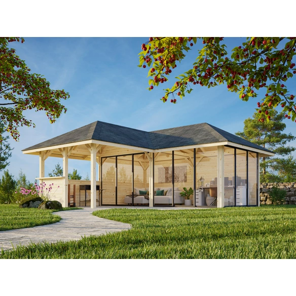 Pavillon »Bianca Set 223 Slide«, BxHxT: 588 x 319 x 588 cm, Braun