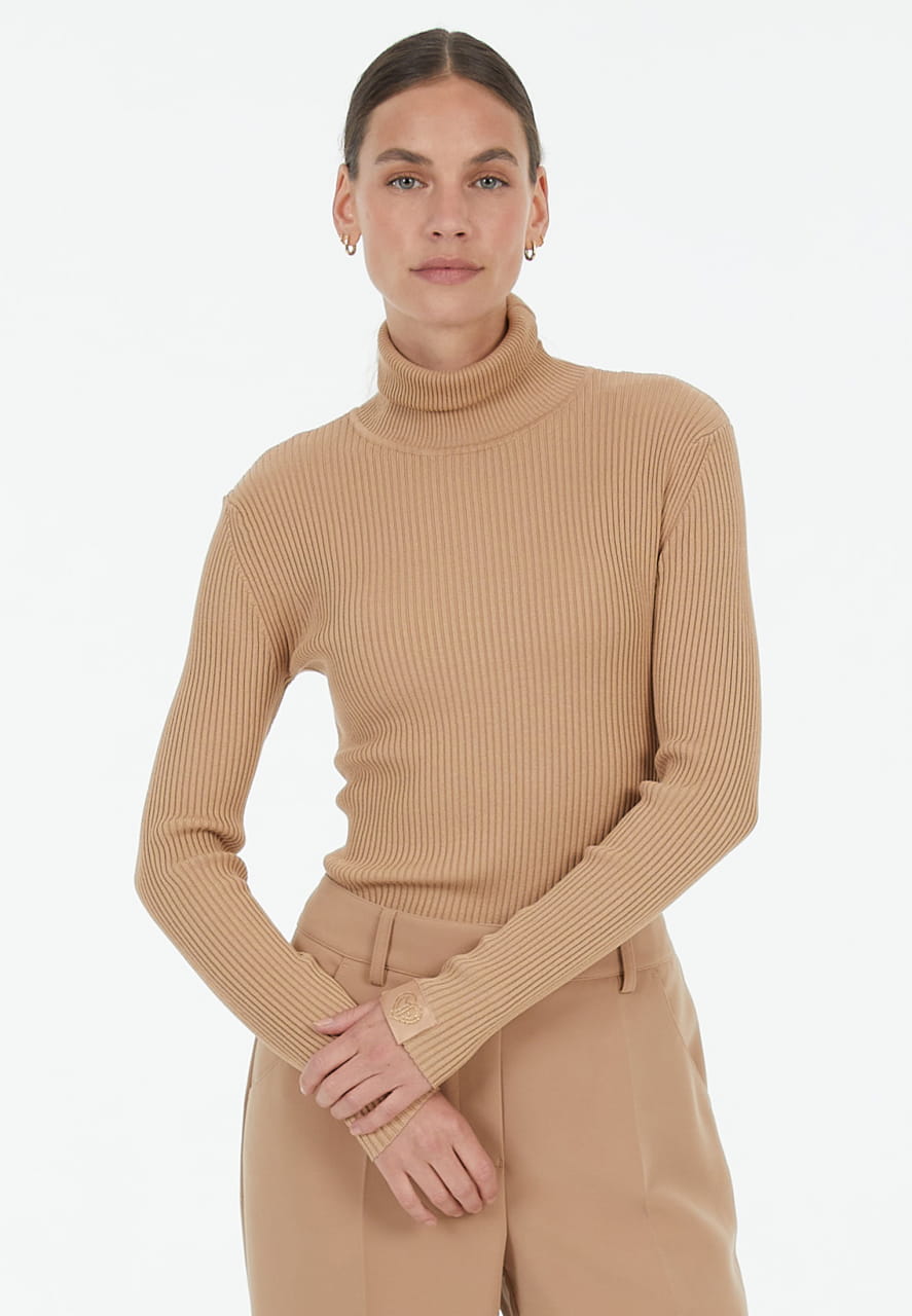 Rollkragen Pullover in Rippen-Optik