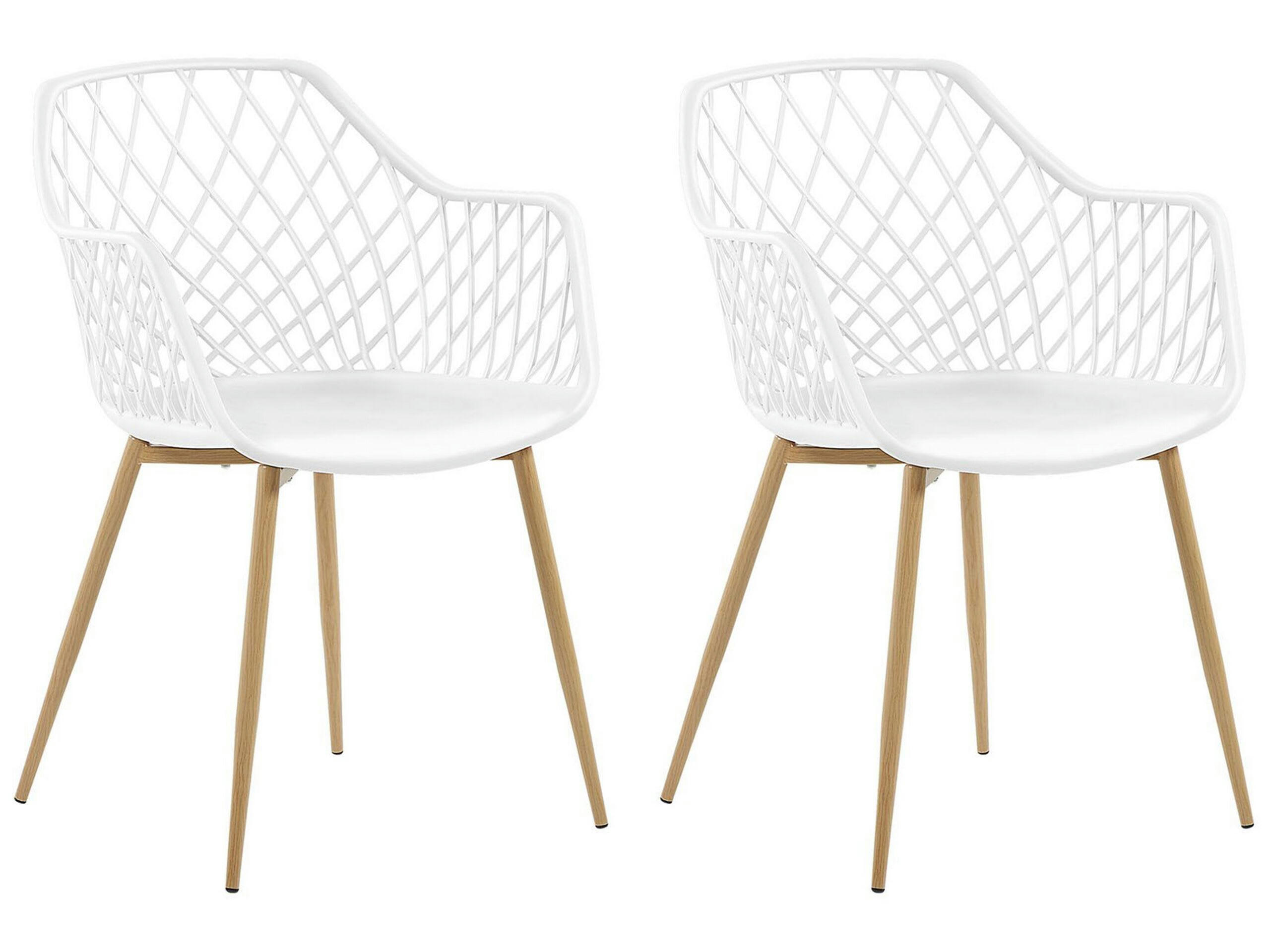 NASHUA - Lot de 2 chaises de salle à manger blanches