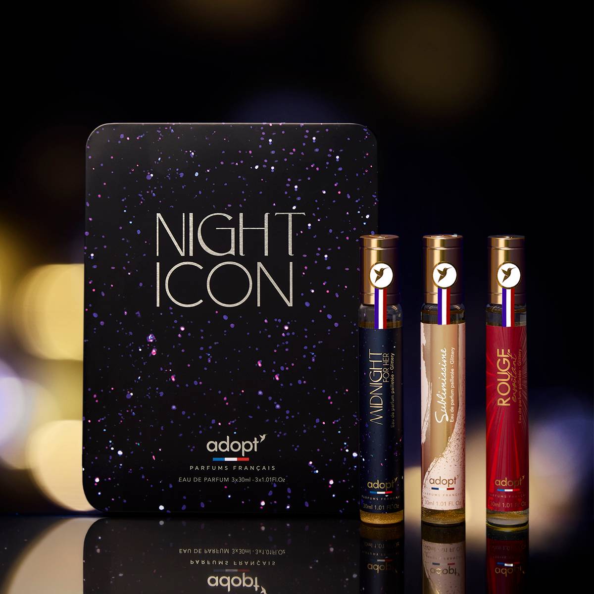 Night IconCoffret métal 3 eaux de parfum Rouge Envoûtant 30 ml   Sublimissime 30 ml   Midnight for Her NP 30 ml