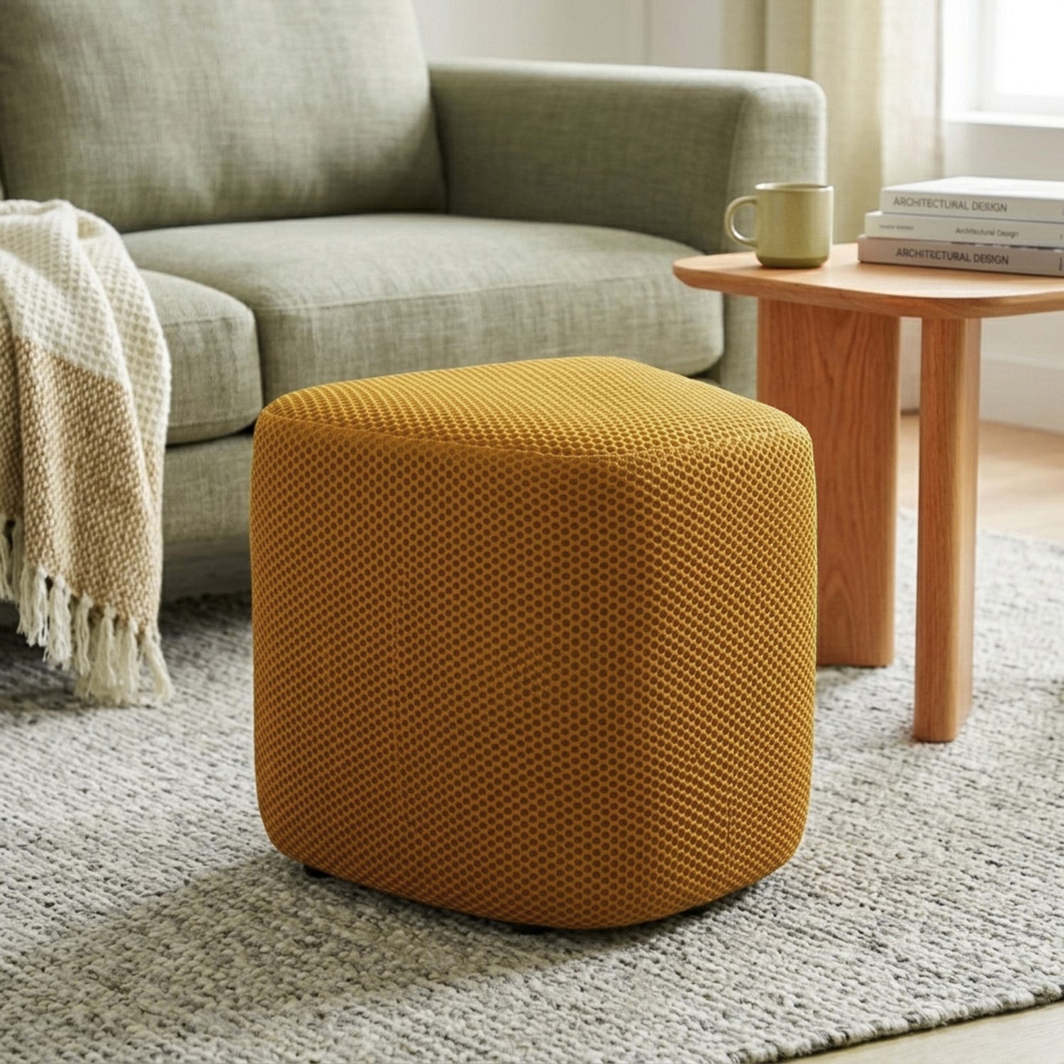 Pouf Trapezio giallo 36 cm