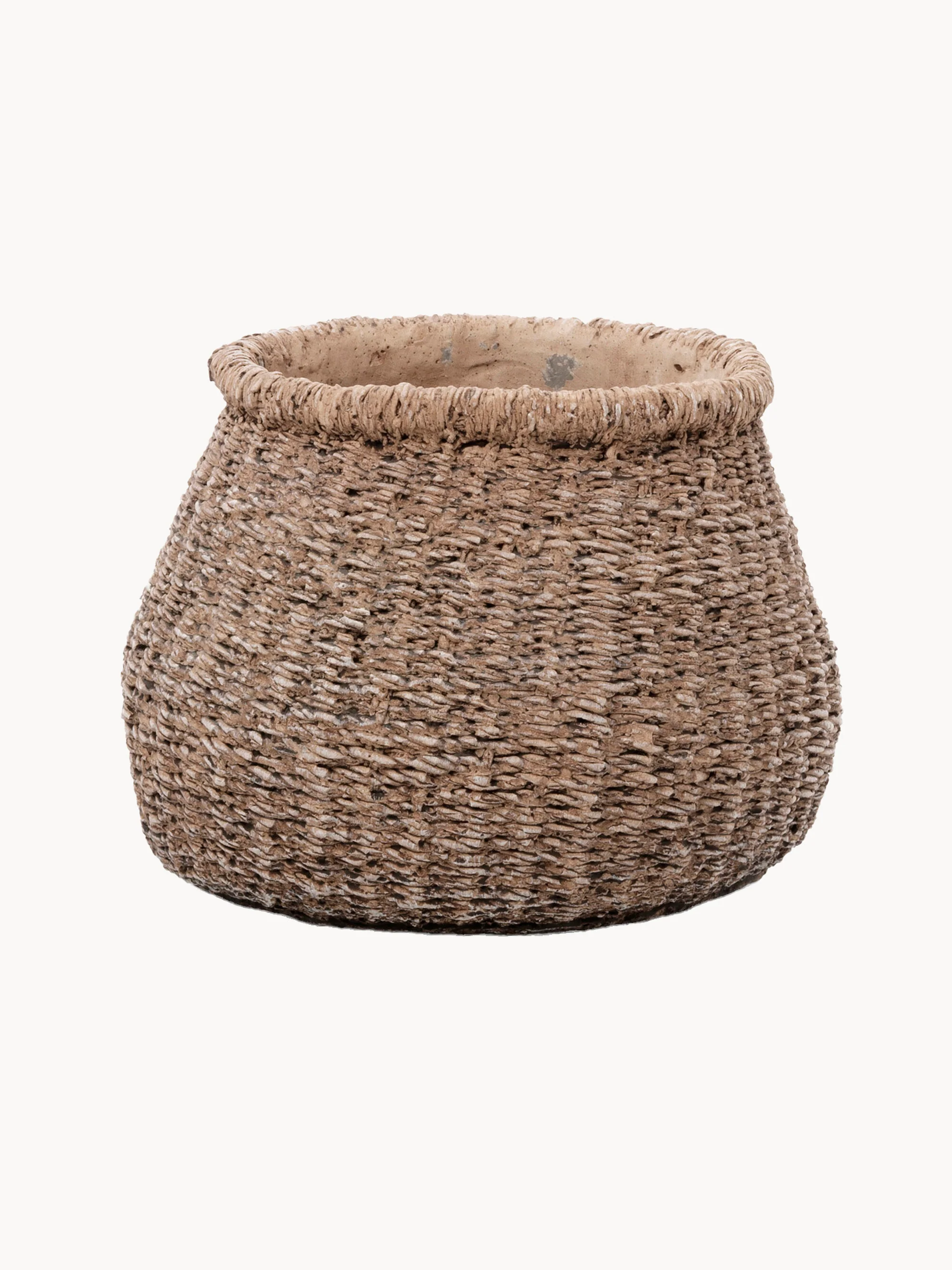Blumentopf Faux-Puff aus Beton, H 13 cm