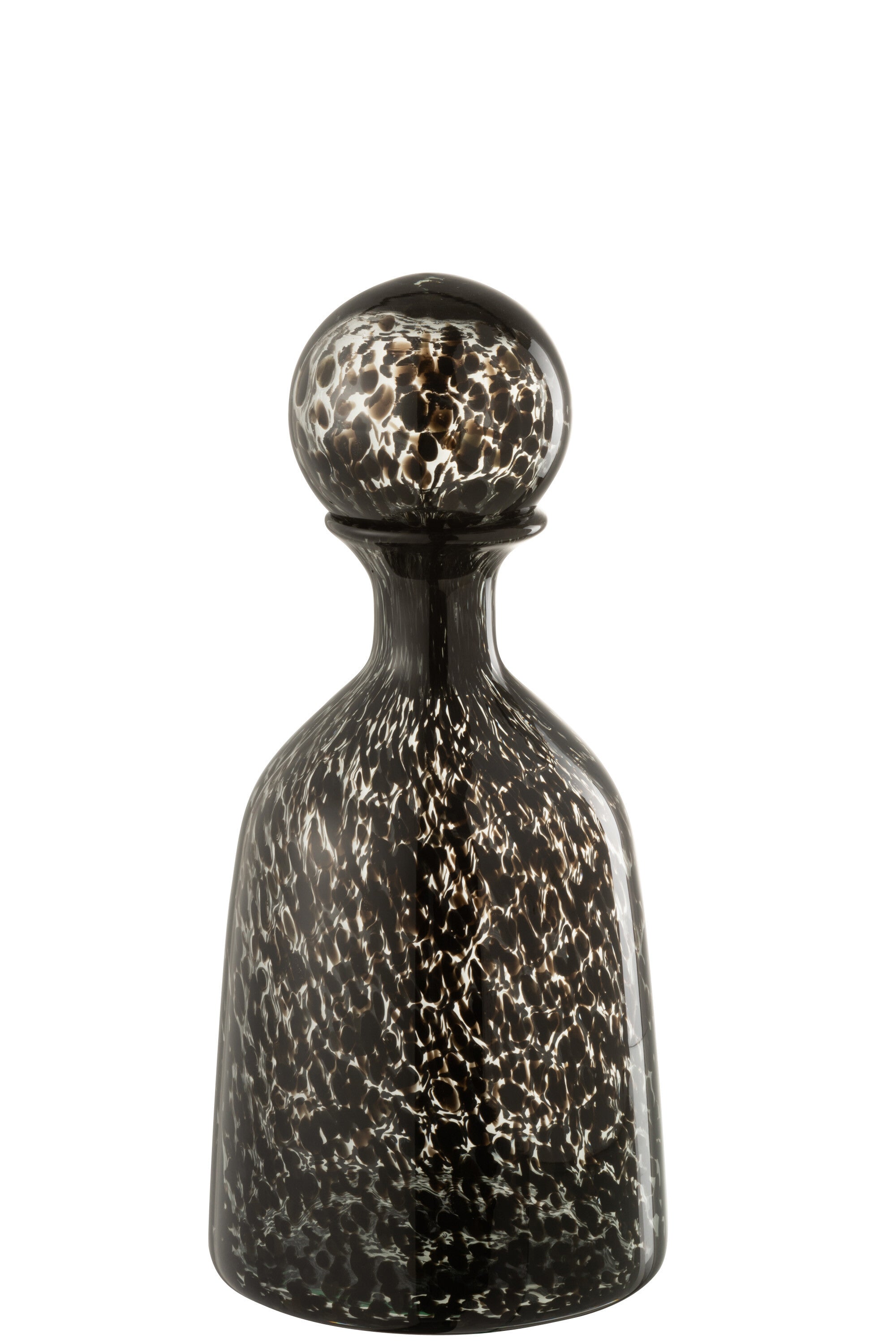 J-Line decoratie Fles   Stop Stip Laag - glas - zwart - small