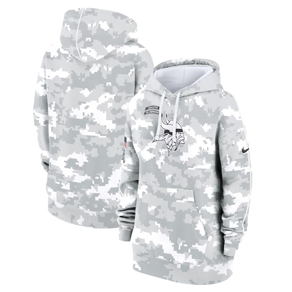 Minnesota Vikings Nike Women's 2024 Salute To Service Club Fleece Pullover Hoodie - Arctic Camo