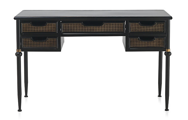 Bureau à tiroirs en bronze avec structure en métal noir