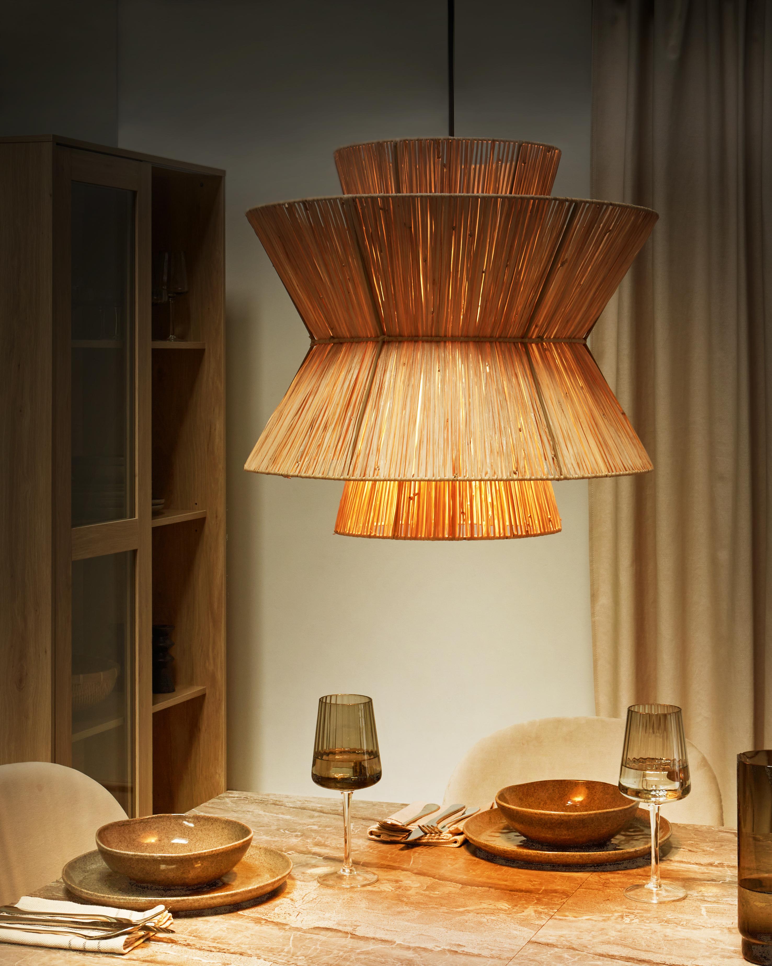 Pendant Lamp TELAMBA Wicker Natural