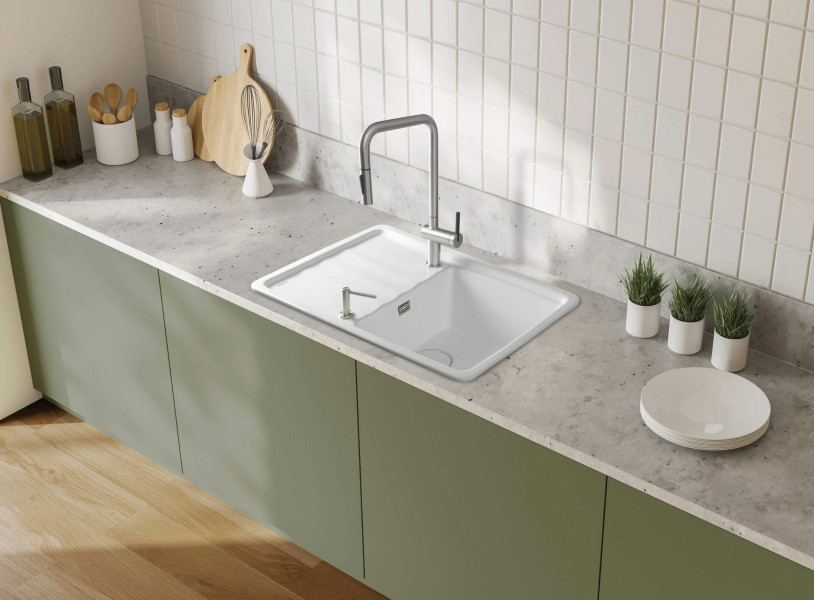 DEANTE Zlewozmywak ceramiczny 1-komorowy z ociekaczem