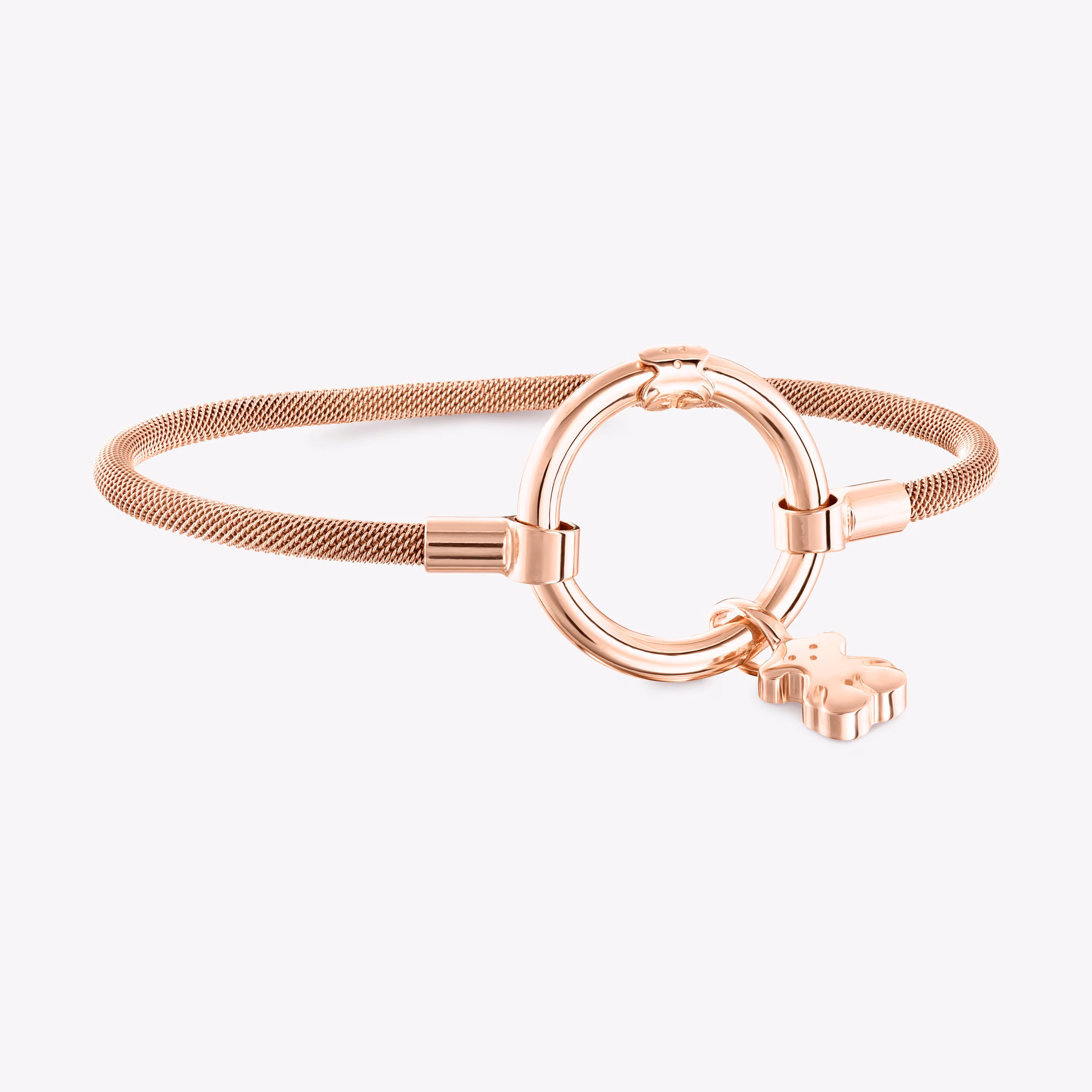 Pulsera con baño de oro rosa 18 kt sobre plata y acero IP rosa Hold