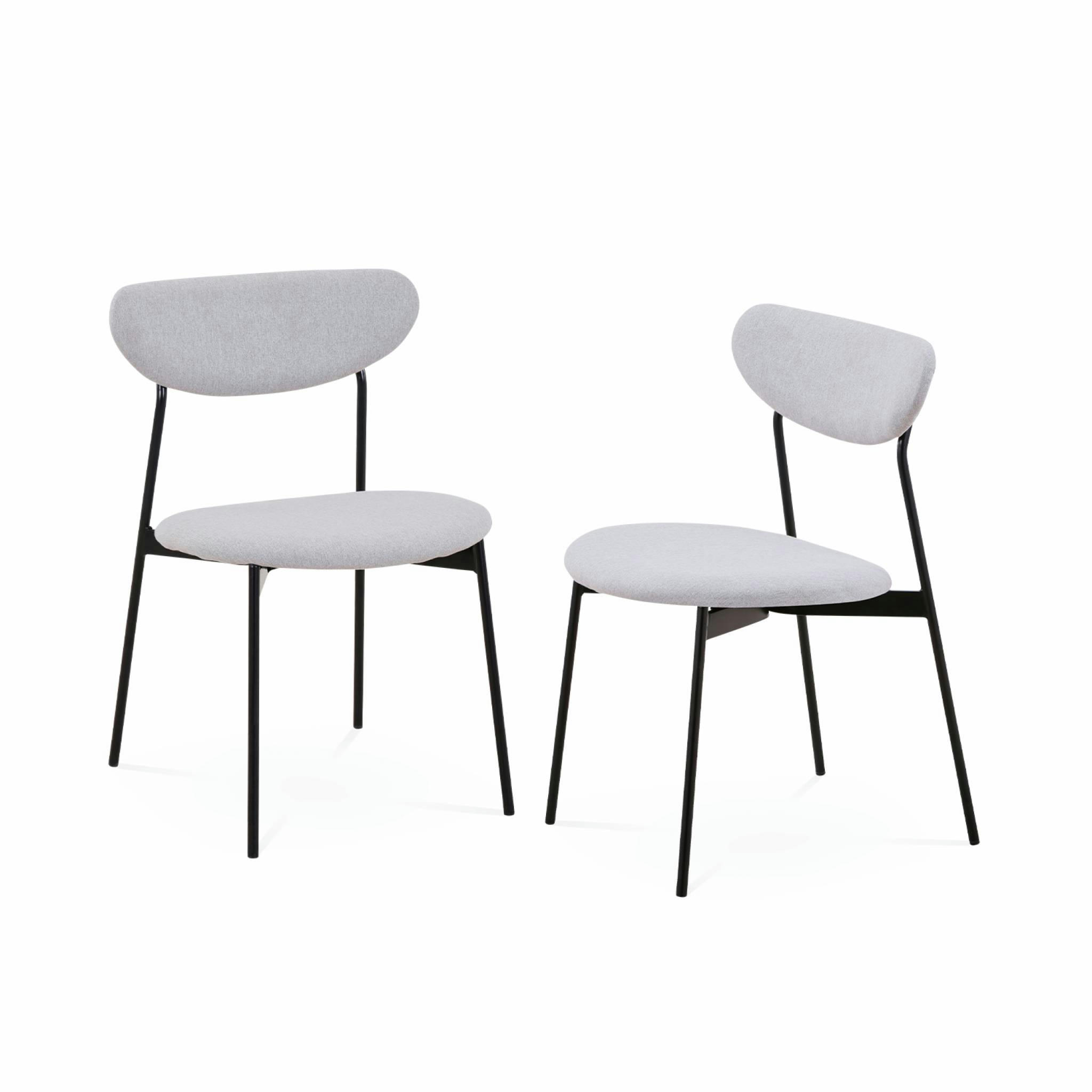 ARTY - Lot de 2 chaises scandinaves gris clair