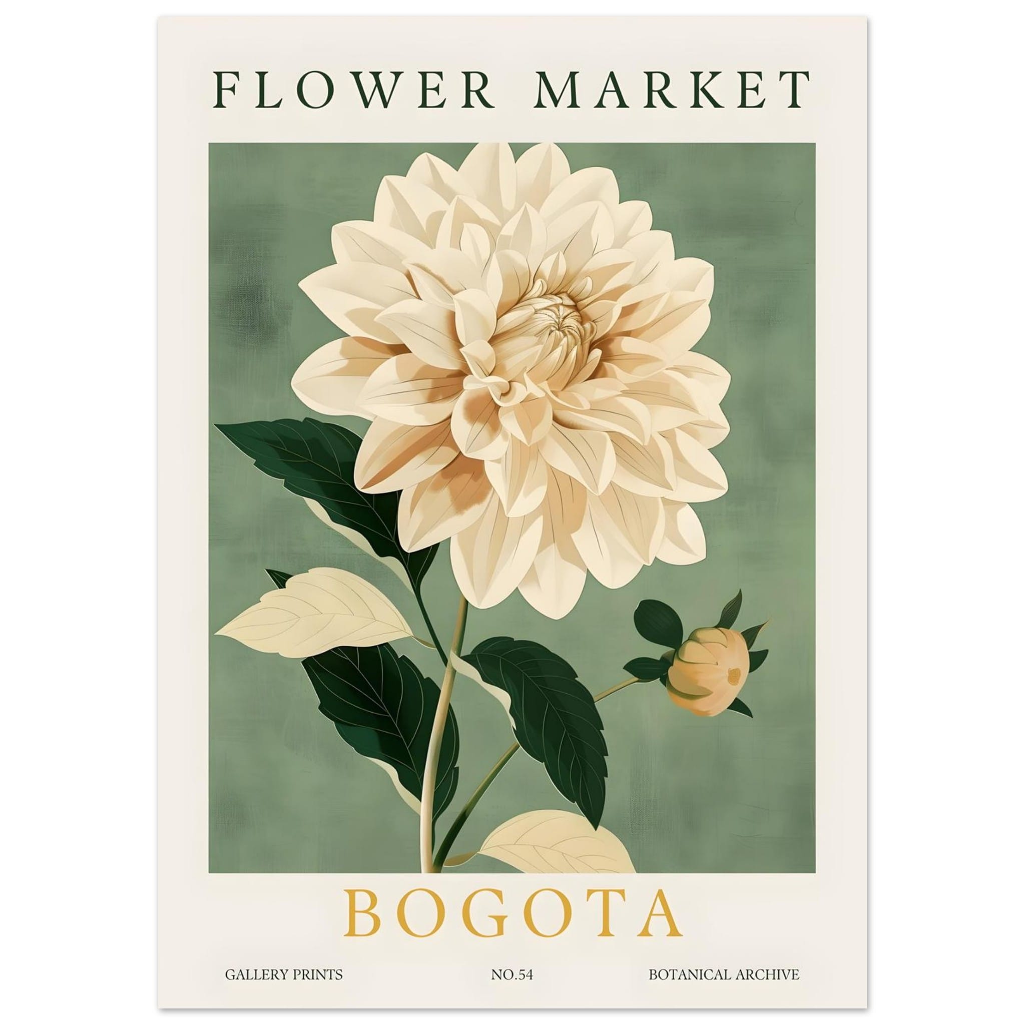 Artfulprints Poster Flower market - Bogota  - 50x70 cm - Groen