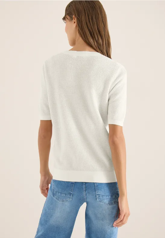 Kurzarm Pullover mit Struktur
