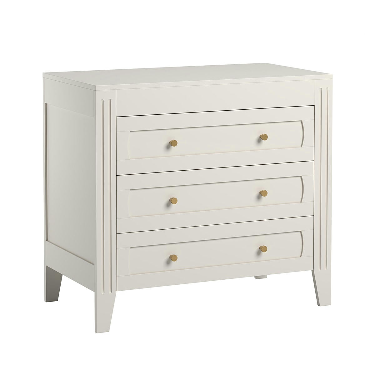MILENNE - Commode 3 tiroirs blanc