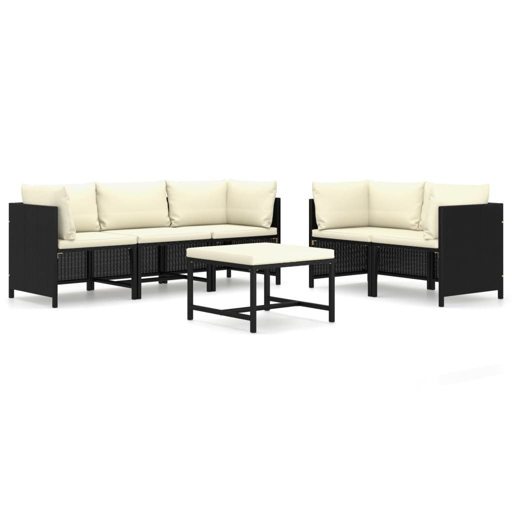 Zestaw wypoczynkowy do ogrodu Czarny Technorattan 4x hjørne   sofa