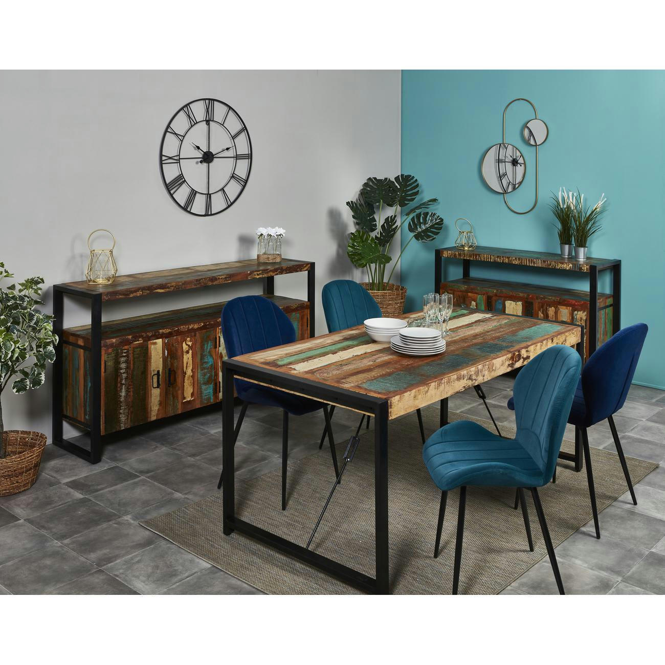 ZARAGOZA - Table à manger en Bois recyclé 6 personnes Marron