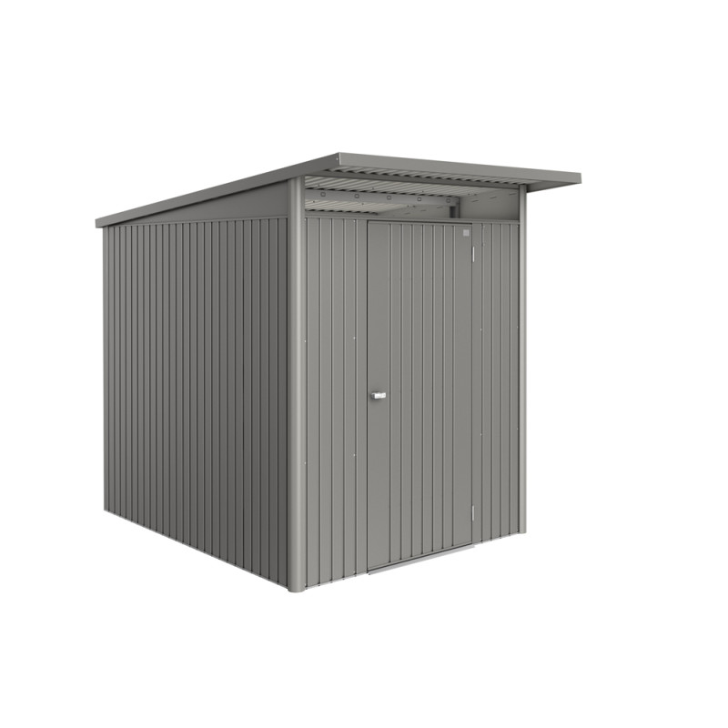 Abri de jardin en métal AvantGarde Eco 1 porte gris métallisé 1,8 x 2,55 x 2,18 m BIOHORT