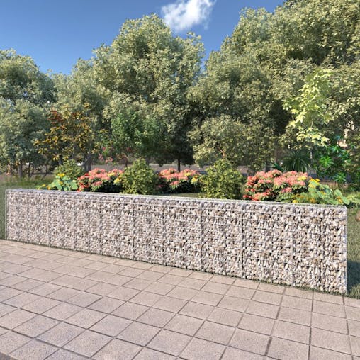 NNEVL Gabion Wall with Covers Galvanised Steel 600x30x100 cm