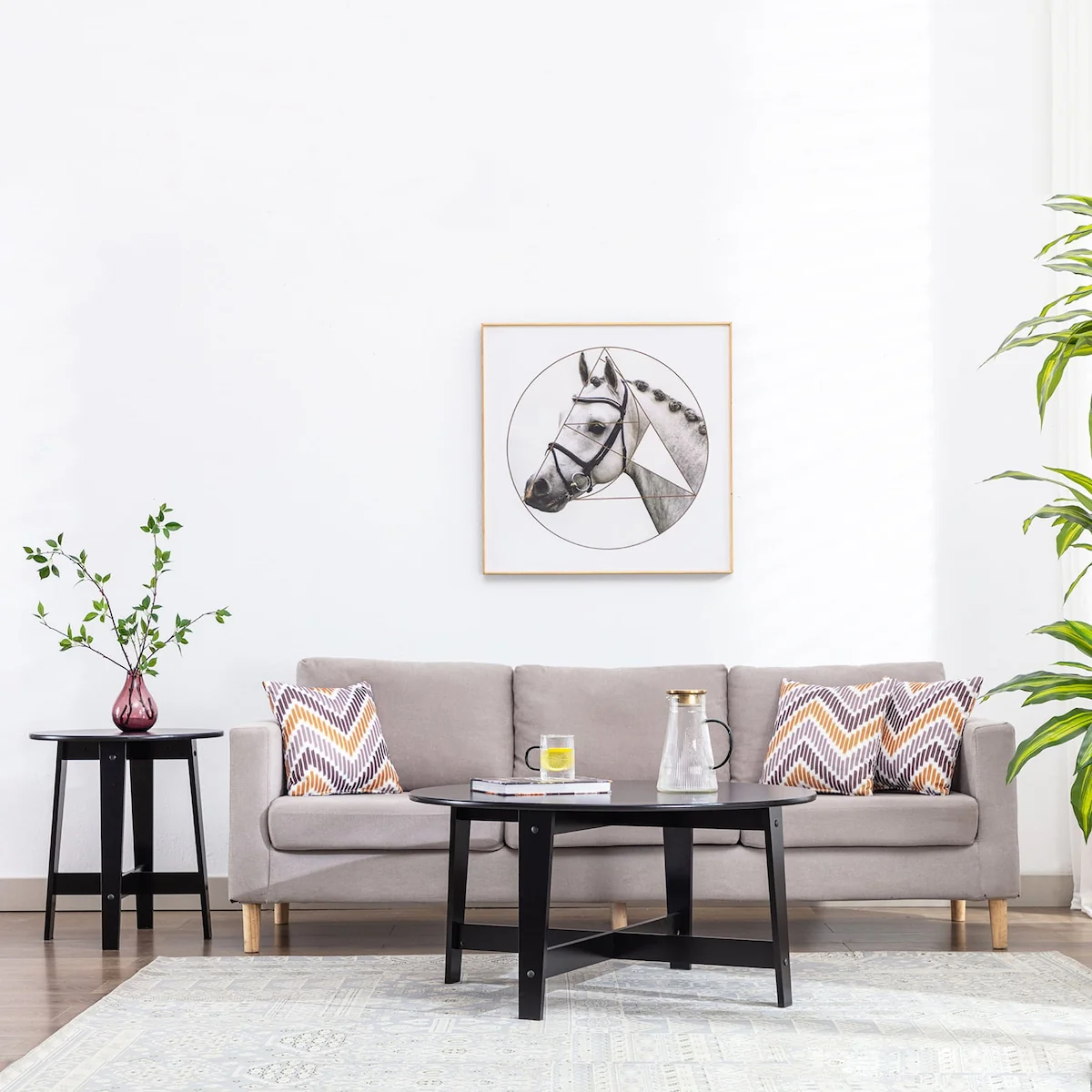 Round Wood Coffee Table, Black