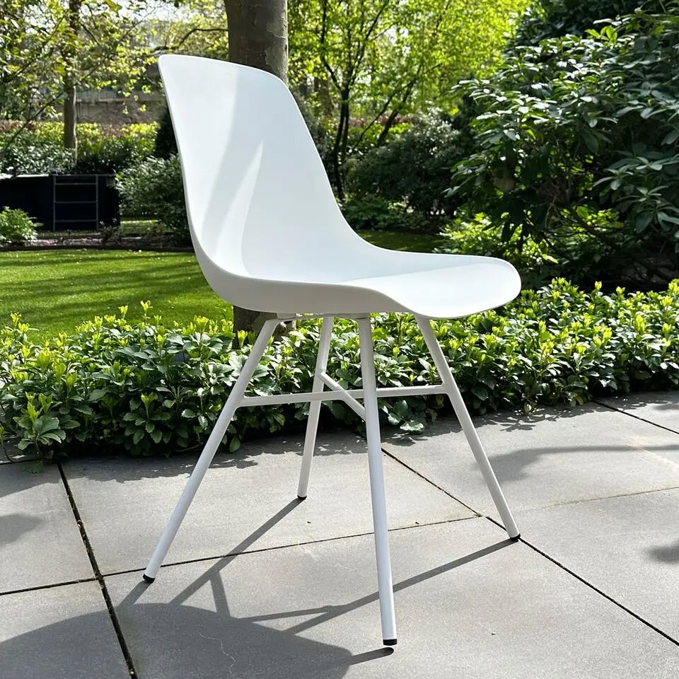 Nolon Noa-Pip Kunststof Tuinstoel Wit - Wit Onderstel