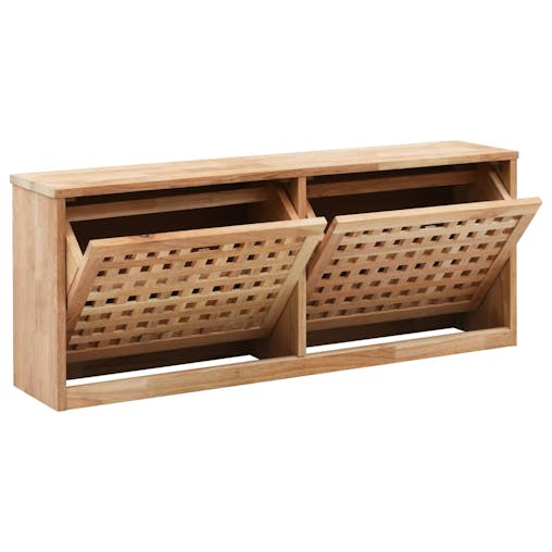 NNEVL Shoe Storage Bench 94x20x38 cm Solid Walnut Wood