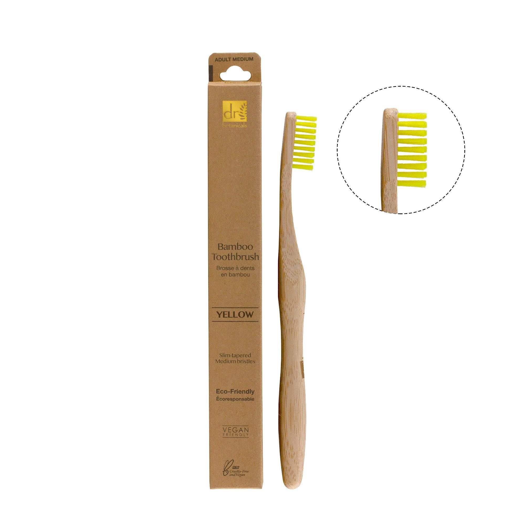 Dr. Botanicals Bamboo Toothbrush Yellow x 2 Duo Pack