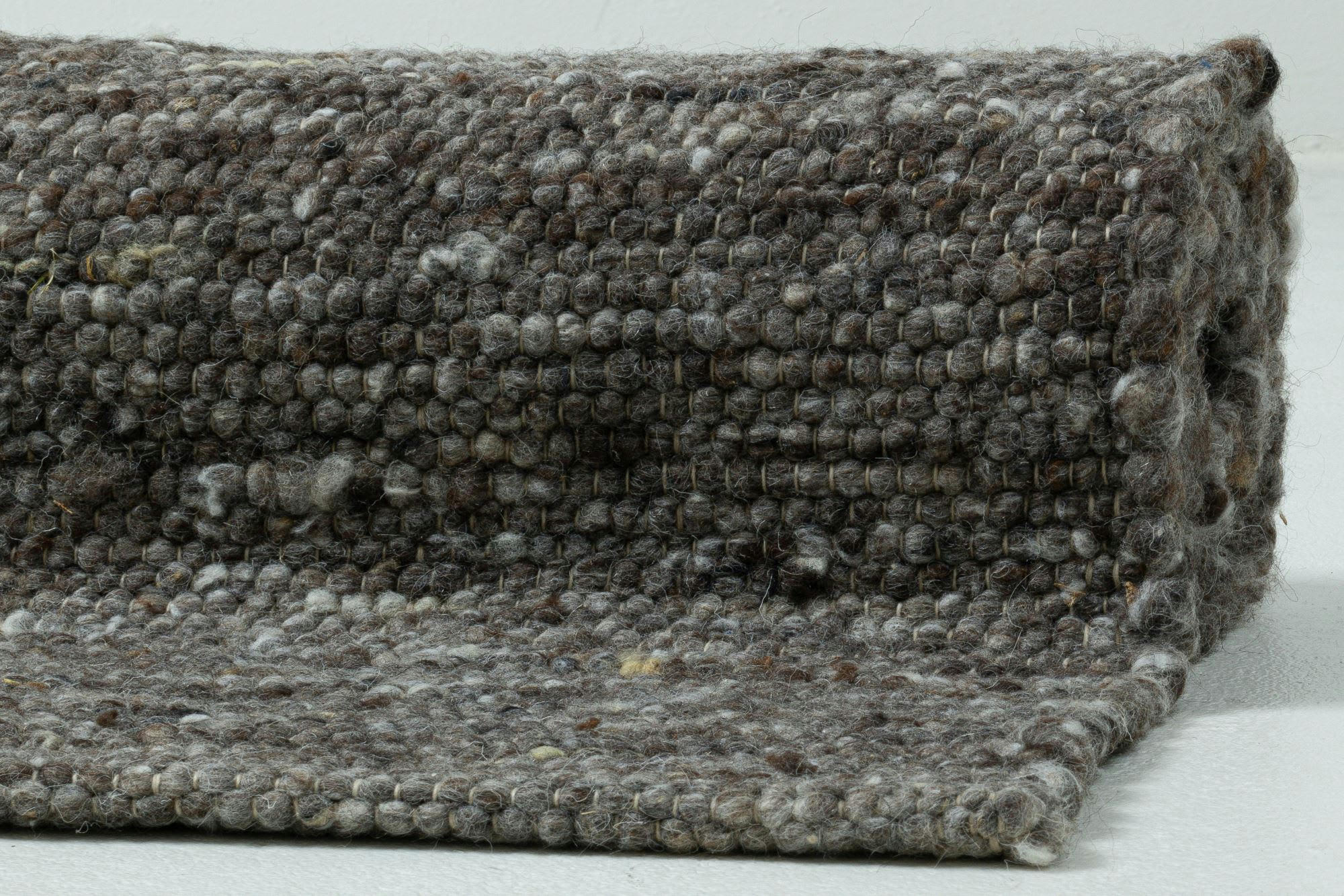 ALM-GLÜCK - Tapis tissé à la main en laine naturelle gris 160x230