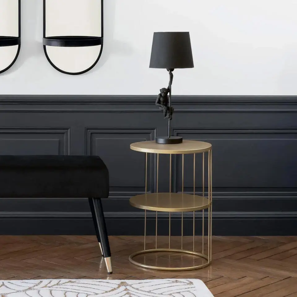 Atmosphera Bijzettafel Kobu - goud - metaal - rond