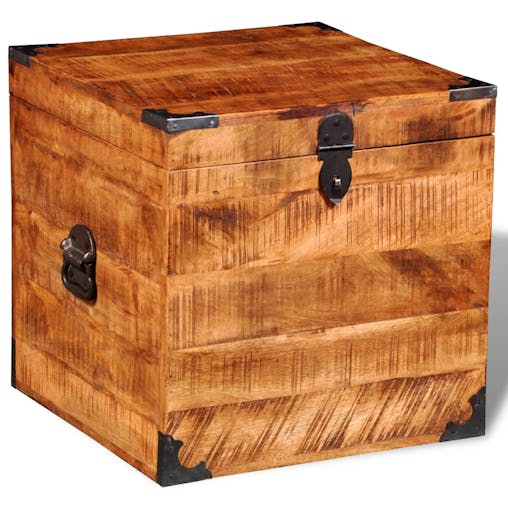 NNEVL Storage Chest Cubic Rough Mango Wood