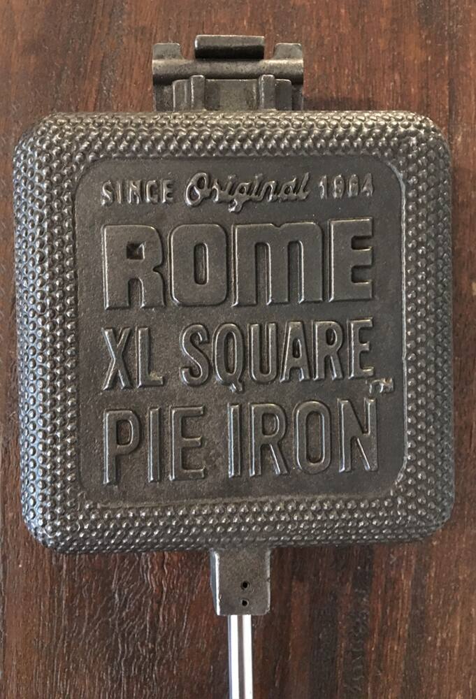 Rome Original Cast Iron Square Pie Iron with Wood Handle, XL, 28-in