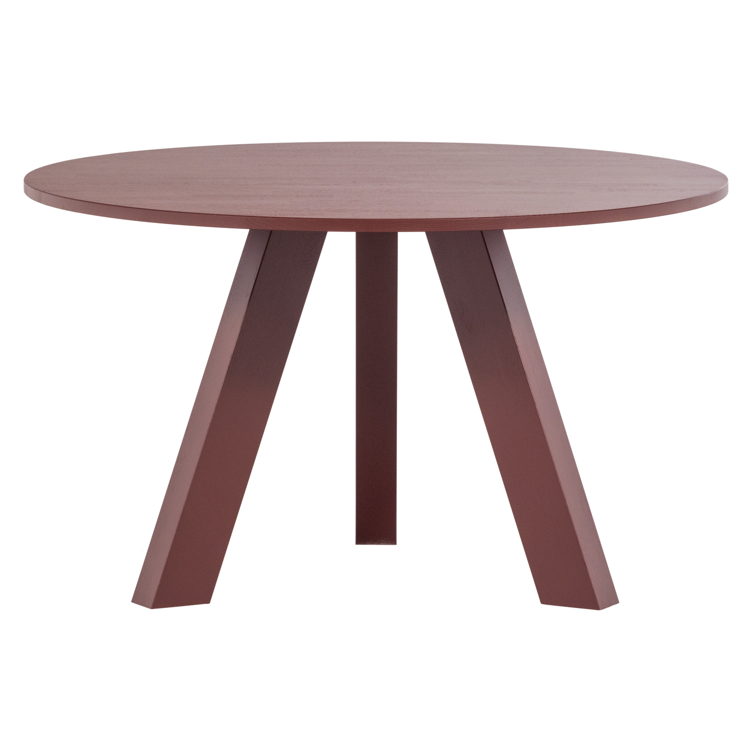 WOOOD eettafel Ø120 cm Rhonda - Eiken - Bordeauxrood - 75x129x129