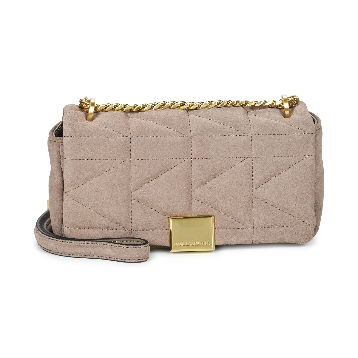Karl Lagerfeld - K/KUILT SP SM CROSSBODY NUBUCK - Taupe