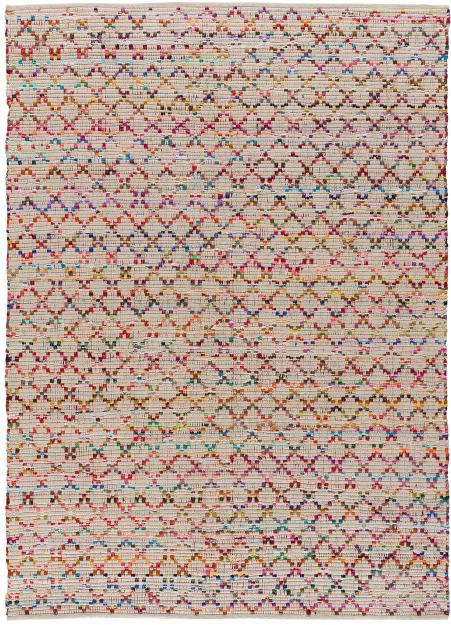 REUNITE - Tapis recyclé de style ethnique multicolore, 120X160 cm