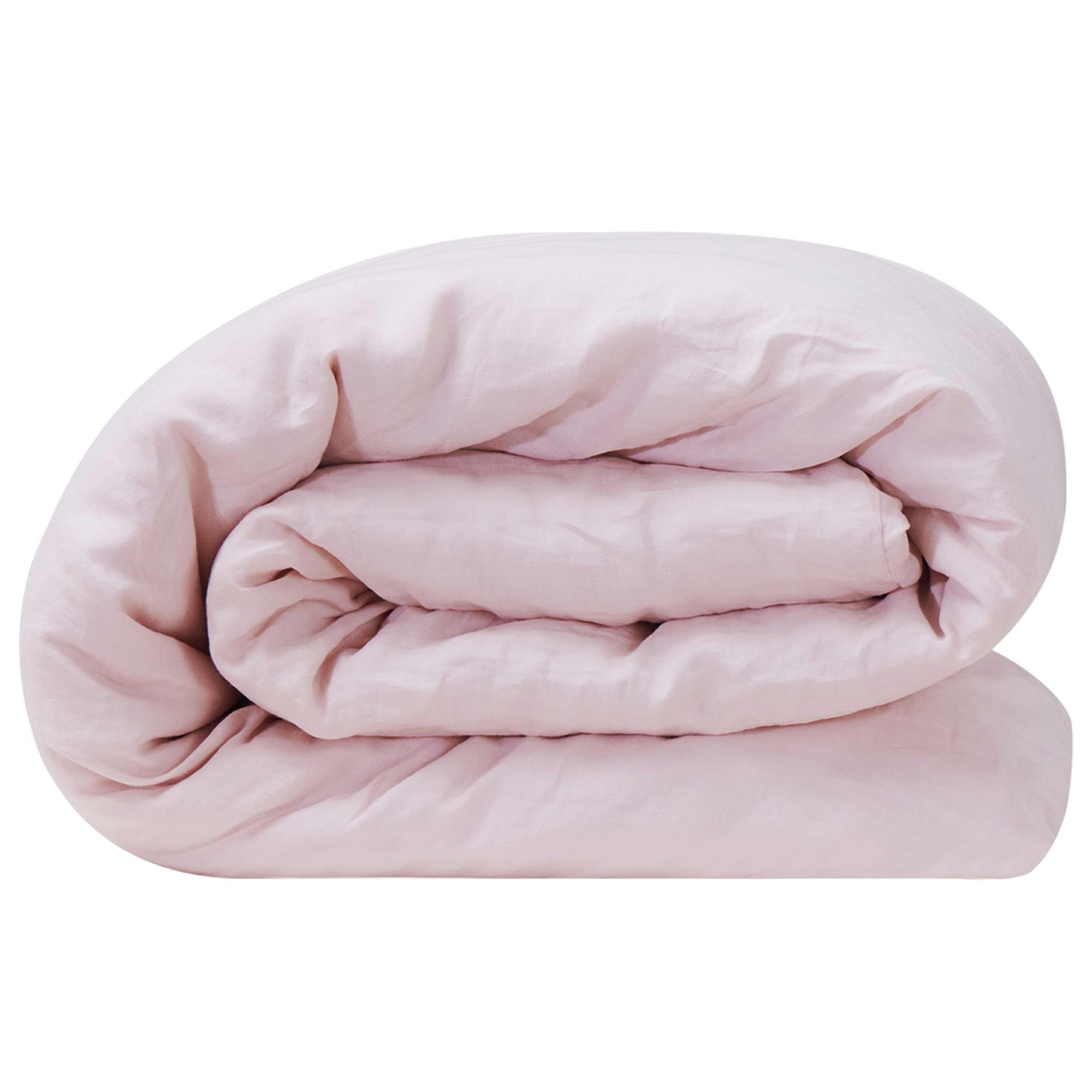 HOUSSE DE COUETTE LIN - Housse de couette en lin rose 240x260cm