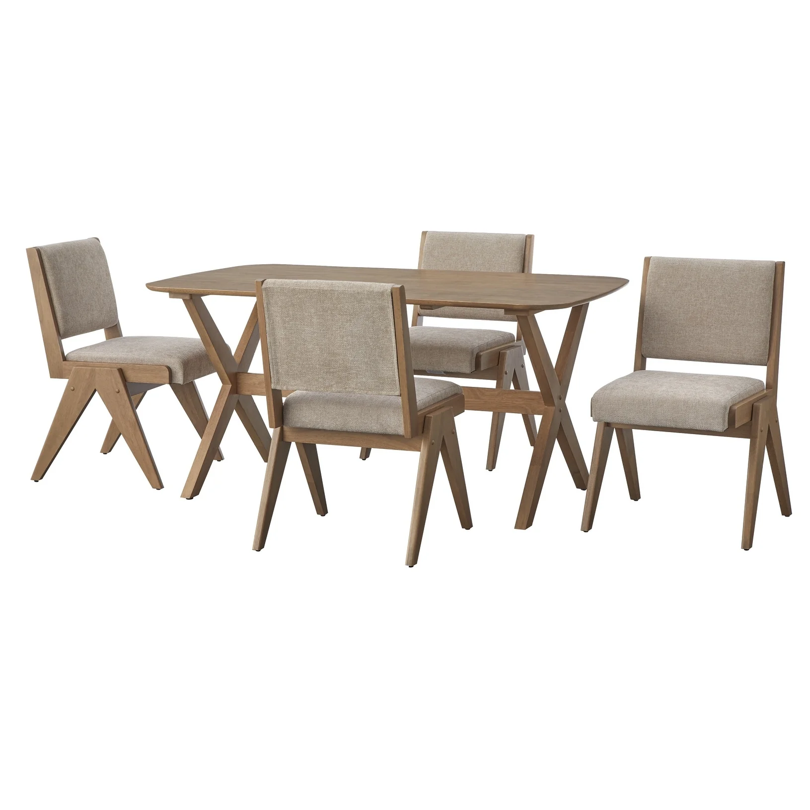 Lifestorey Baywood Solid Wood 5-Piece Dining Set