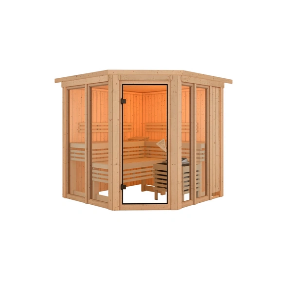 Sauna »Riisa«, BxTxH: 210 x 210 x 202 cm, ohne Ofen , für 4 Personen